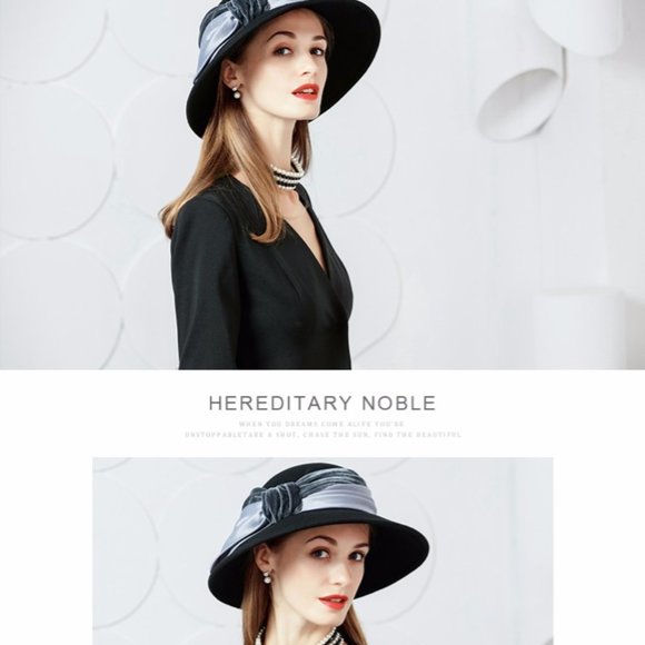 EE British wool hat wide brim elegant wild wool ha - Picture 11 of 13